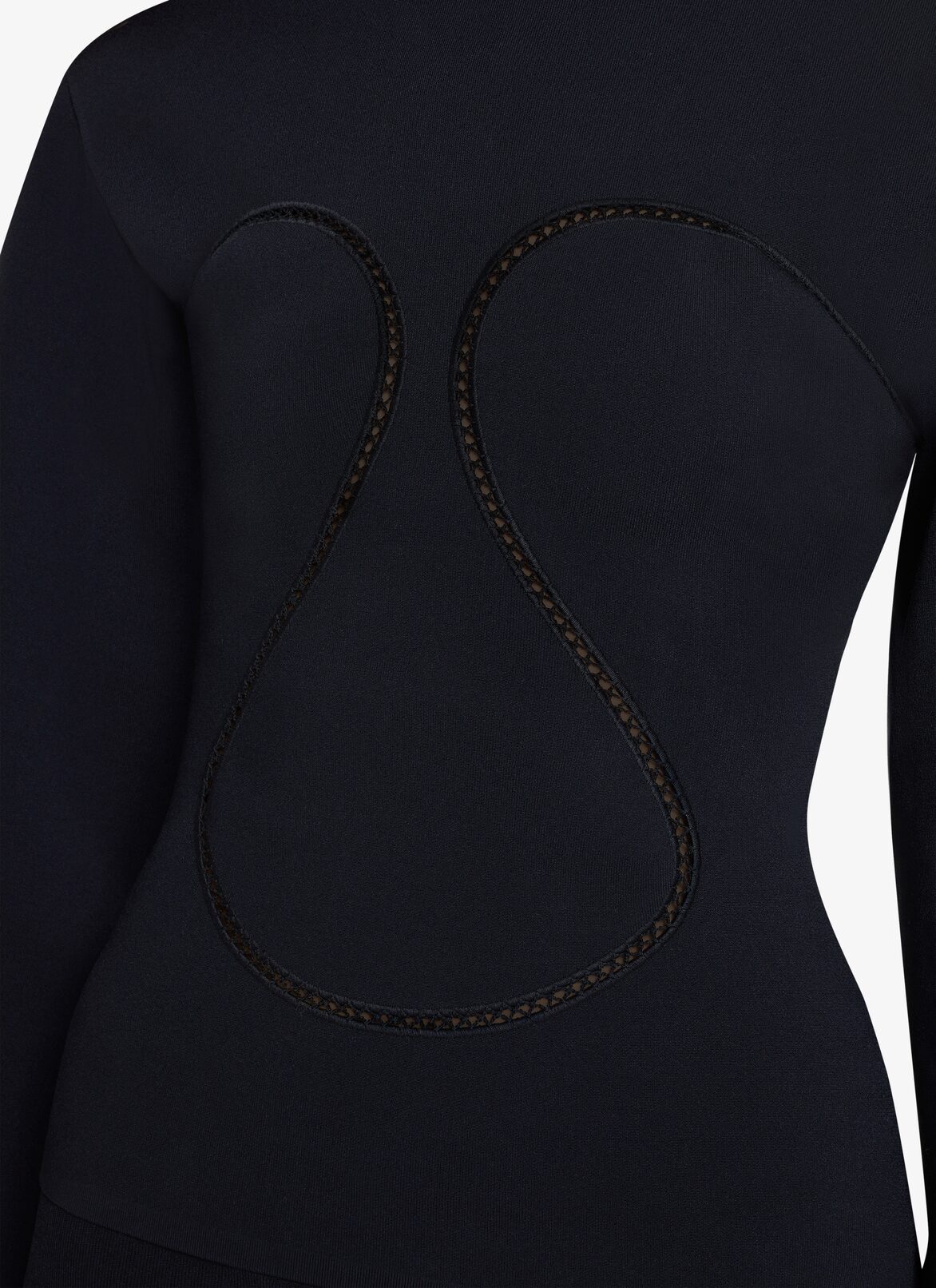 DROPPED SHOULDER FITTED SWEATER ALAÏA BLACK DROPPED SHOULDER FITTED SWEATER
